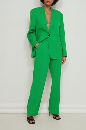 Strong Green Pantalón de traje de talle medio reciclado