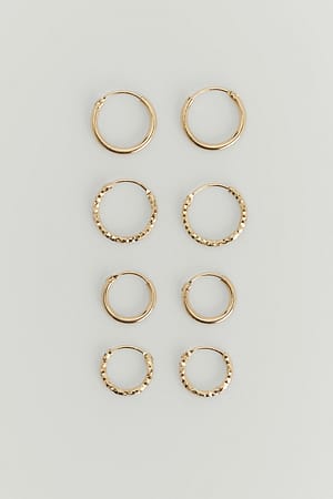 Gold Recycled Mini Hoop Earring Set