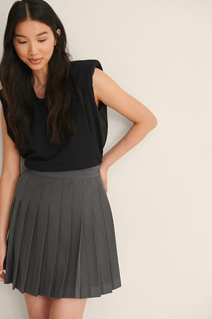 Grey Minifalda de ténis plisada reciclada