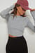 Round Neck Ribbed Long Sleeve Crop Top