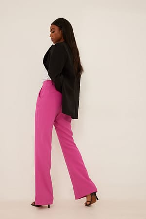 Pink Recycled Soft Flared Suit Pants