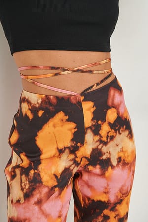 Print Recycled Tied Waist Pants