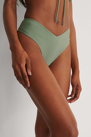Green Figi od bikini w kształcie litery V, z odzysku
