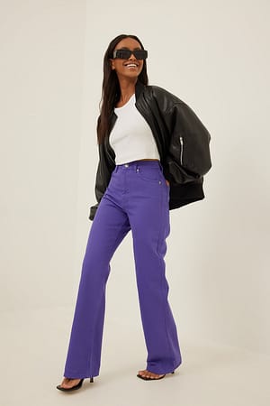 Purple Økologiske afslappede jeans fuld længde