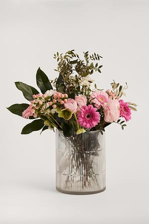 Clear Ribbled Glass Vase