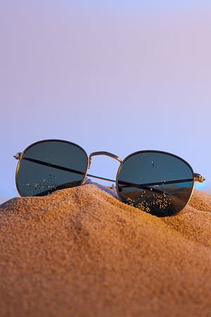 Gold Rounded Metal Sunglasses