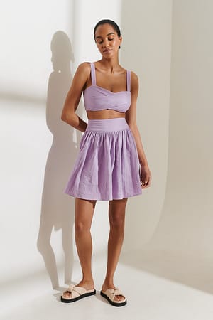 Purple Short Flowy Skirt