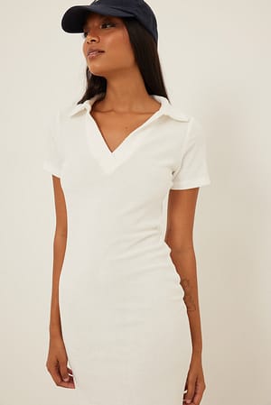 Offwhite Short Sleeve Terry Dress