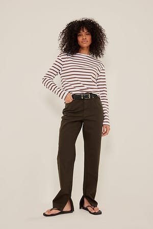 Brown Økologiske jeans med sideslids