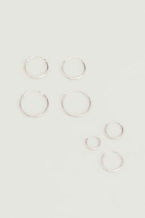 Silver Silver Plated Small Slim Hoops
