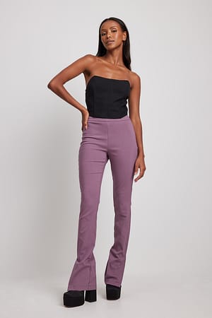 Purple Pantalones superelásticos slim fit con apertura