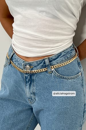 Gold Slim Chain Waist Belt