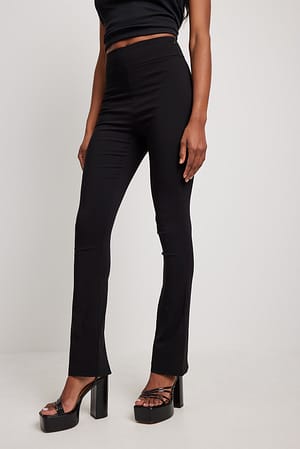 Black Superstretchy slim-fit bukser med slids