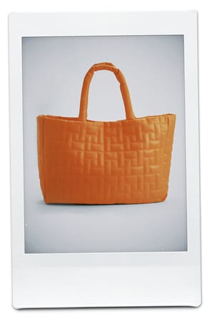 Orange Small Quilted Tote Bag