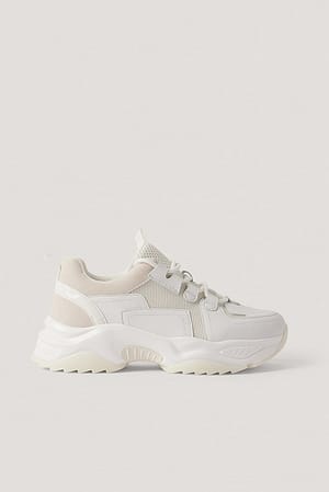 White Spiky Profile Chunky Trainers