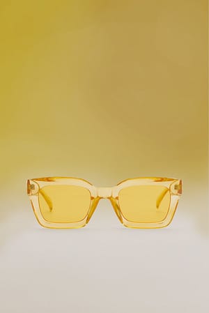 Yellow Recyklingowane okulary przeciwsłoneczne z kwadratową oprawką