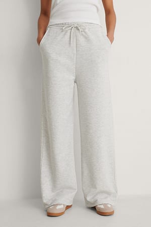 Grey Melange Organic Straight Leg Sweatpants