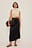 Strap Detailed Midi Satin Skirt