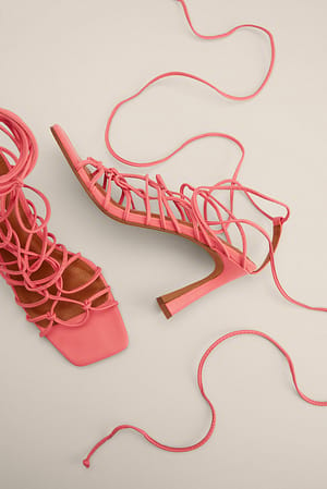 Pink Høyhælte sko med stropper