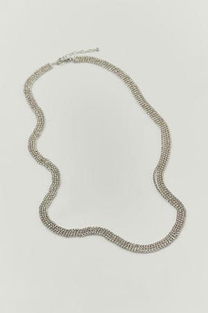 Silver Strass Multilayer Belly Chain