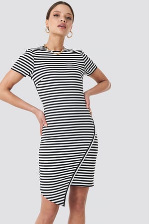 Black/White Striped Bodycon Dress