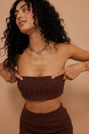Brown Structure Bandeau Top