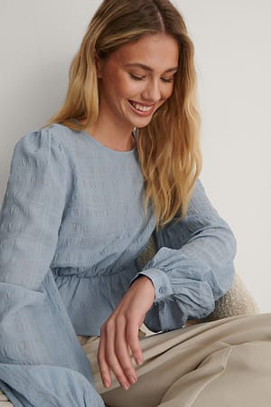 Dusty Blue Structured Blouse