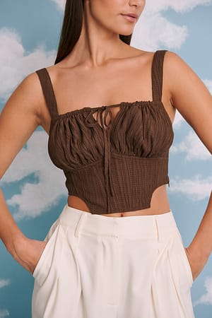 Brown Structured Corset Top