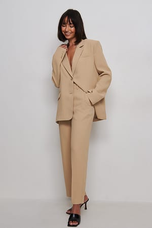 Beige Recycled Suit Pants