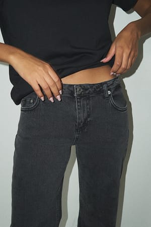 DK Grey Jeans Y2K com Cintura Muito Baixa orgânicos