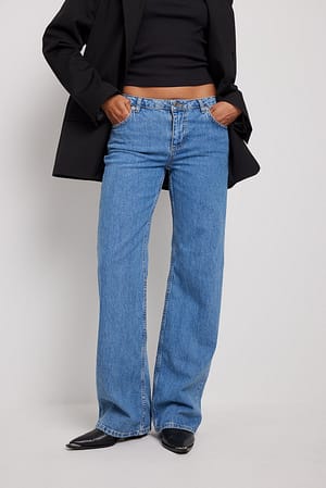 Blue Organische y2K jeans met super lage taille