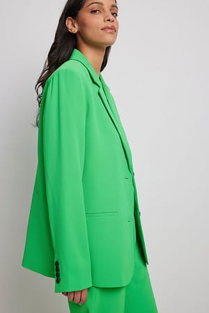 Green Getailleerde regular blazer
