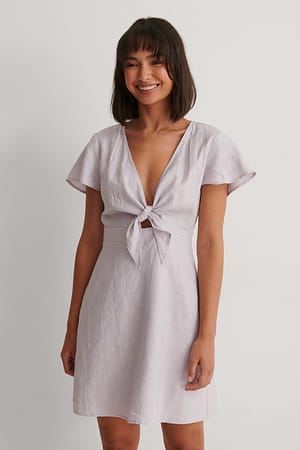 Lilac Skjortekjole med knytting foran