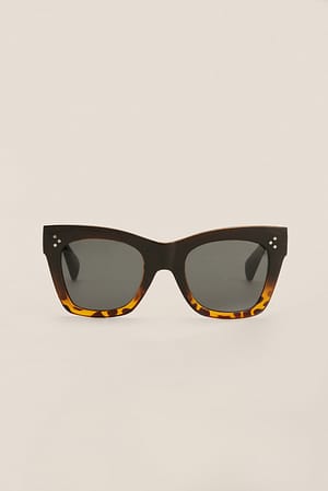 Black Two Toned Cateye Sunglasses