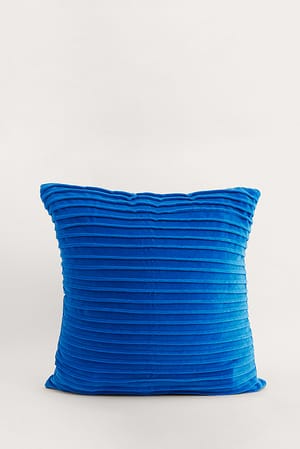 Cobalt Blue Aksamitna poszewka na poduszkę w paski