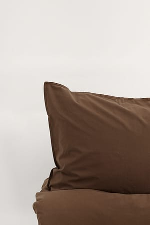 Brown Ekologiczna poszewka na poduszkę ze spranej bawełny