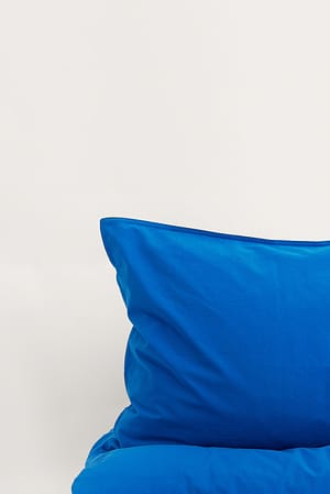 Cobalt Blue Ekologiczna poszewka na poduszkę ze spranej bawełny