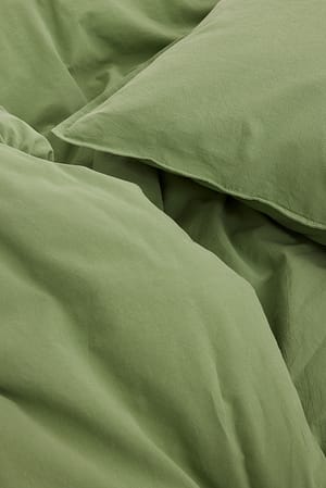 Green Capa de Almofada em Algodão Lavado orgânica
