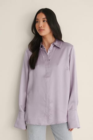 Lilac Skjorte med brede manchetter