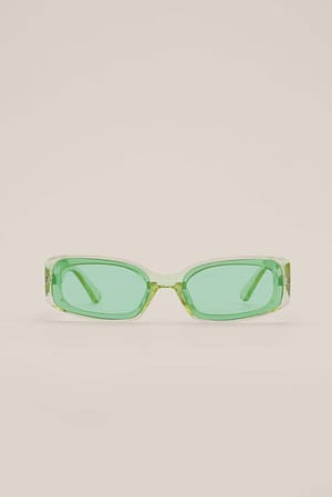 Green Óculos de Sol Largos Retro