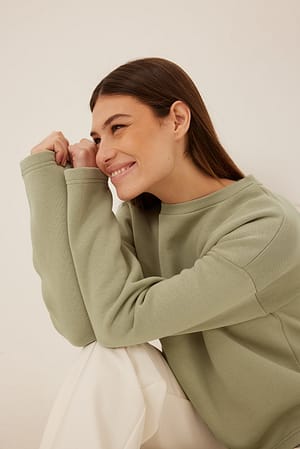 Light Khaki Wide Sleeved Organic Sweater