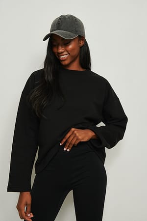 Black Wide Sleeved Organic Sweater