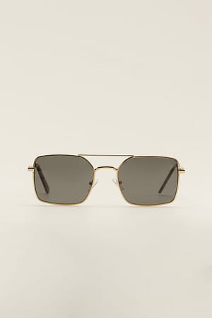 Black/Gold Resirkulerte solbriller med bred ramme