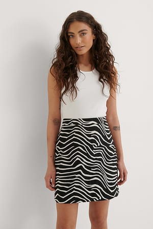 Zebra Zebramönstrad kjol