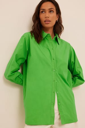 Green Luźna koszula