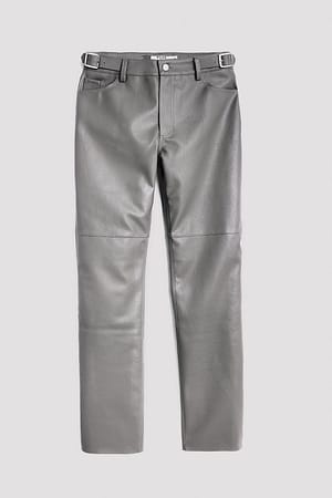 Grey PU Trousers