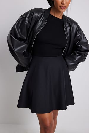 Black Recycled Circle Mini Skirt