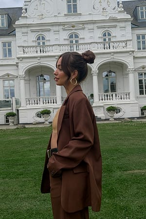 Brown Relaxed Oversized Blazer