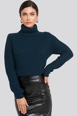 Navy Tinelle Rollneck Knit