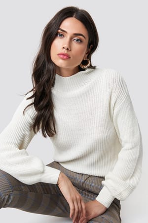 White Quini Rib Sweater